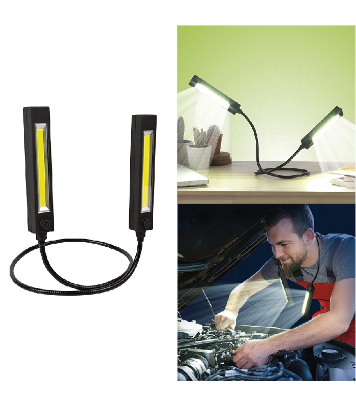 PureVolt Double magnetic COB LED Lamp with Flexible Neck - 3 W