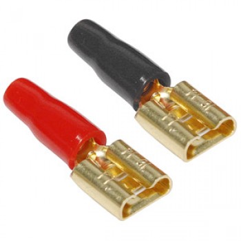 PureVolt Gold Plated Female Blade Terminal - .250 in. - 16-14 AWG - Black/Red - 5 Pairs