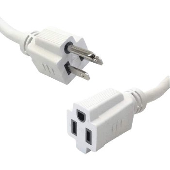 PureVolt Rallonge électrique robuste - 3C/14 AWG - Intérieur/Extérieur - 125 V - 15 A - Blanc - 4.5 m