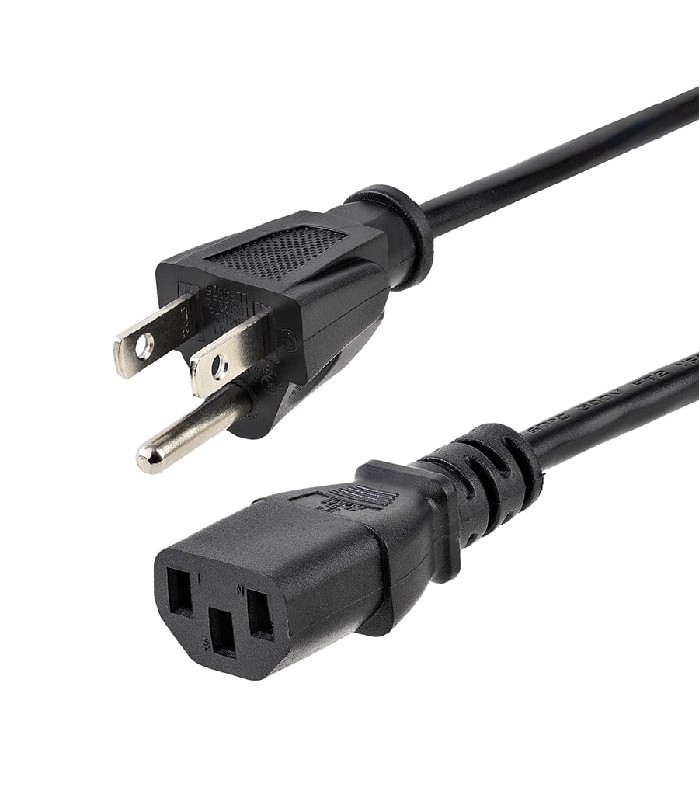 PureVolt Cordon d'alimentation NEMA 5-15P à C13 - 3C/18 AWG - FT2 - Noir - 2 m