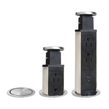 PureVolt Tour d'alimentation rétractable pour bureau avec 2 prises CA, ports USB-A et USB-C