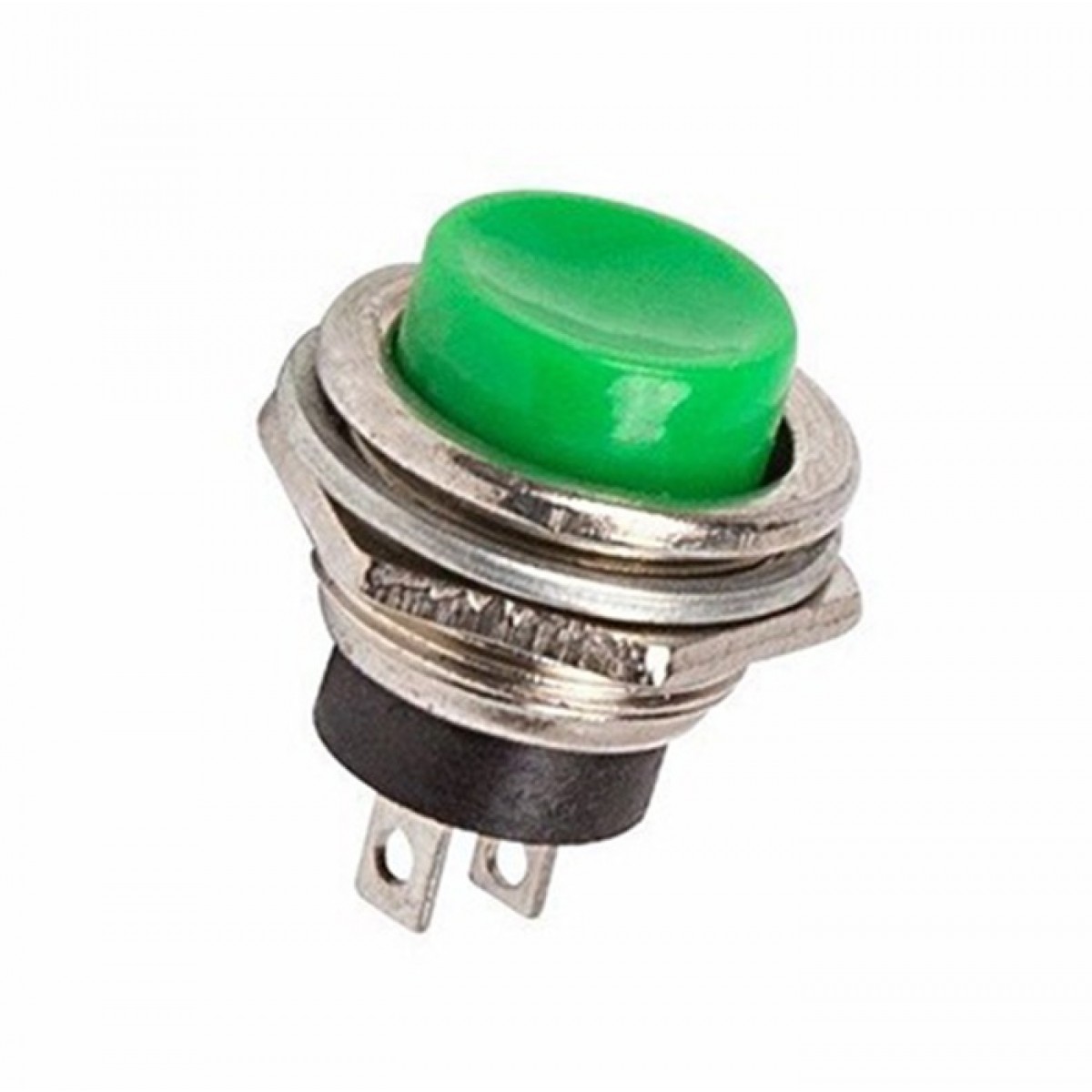 Interrupteur Bouton Poussoir Rond 16mm 12V 20A – Momentané étanche IP67 Métal Vert – Pour Voiture Bateau Camping-car
