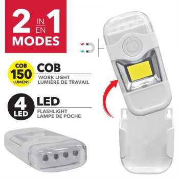 RCA 2 in 1 Detachable LED Flashlight and COB work light