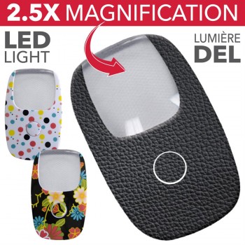 RCA 3-LED pocket magnifying glass, 2.5X