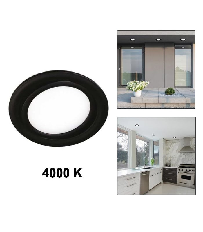 Recessed LED Light with LED Driver - Black - 4 in. - 120 V - 9 W - 4000 K