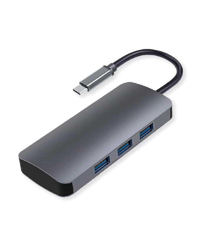 RedLink Concentrateur à 4 ports USB 3.0 et 1 port USB-C - Gris