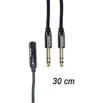 RedLink 6.3 mm Stereo Female to 2 x 6.3 mm Stereo Male Cable - 30 cm
