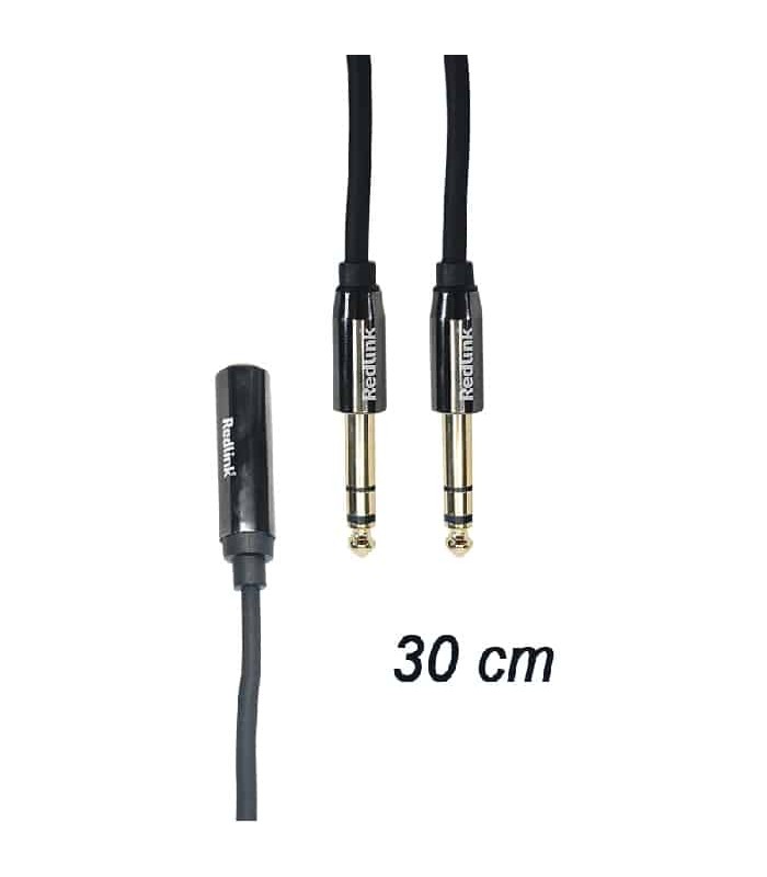 RedLink 6.3 mm Stereo Female to 2 x 6.3 mm Stereo Male Cable - 30 cm