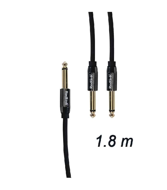 RedLink Mono 6.3 mm Male to 2 X Mono 6.3 mm Male Cable - 1.8 m