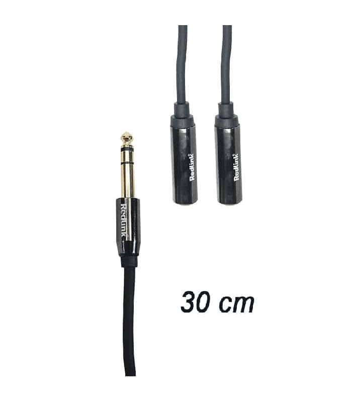 RedLink Stereo 6.3 mm Male to 2 X Stereo 6.3 mm Female Cable - 30 cm