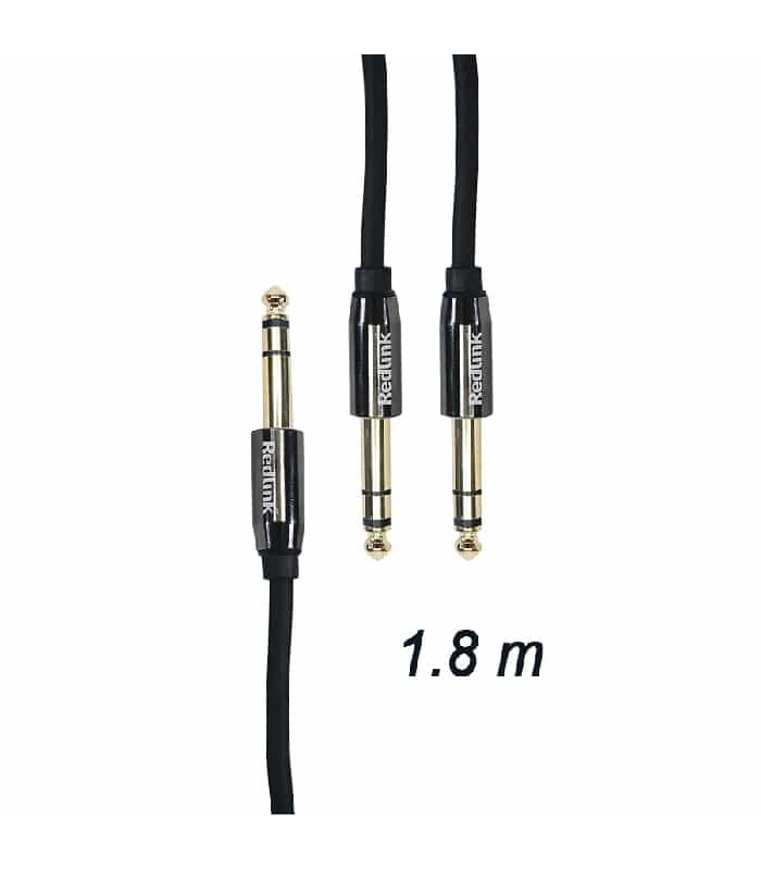 RedLink Stereo 6.3 mm Male to 2 X Stereo 6.3 mm Male Cable - 1.8 m