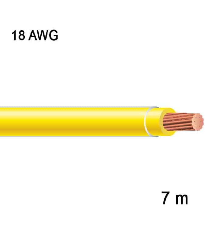 RedLink Stranded Copper Wire - 1C/18 AWG -Yellow - 7 m