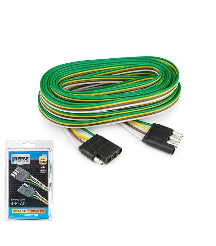 Reese 4 Way Wiring Harness with Ground Wire for Trailer - 7 m