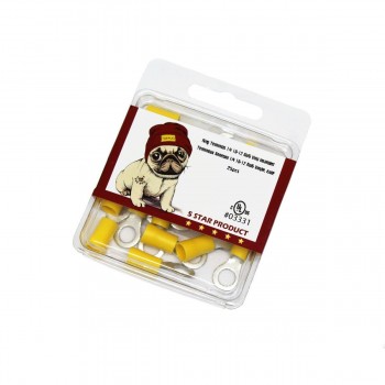 Terminaux Anneaux 1/4 10-12 AWG, Vinyle, isolé, RV5.5-6, Sac de 25pcs