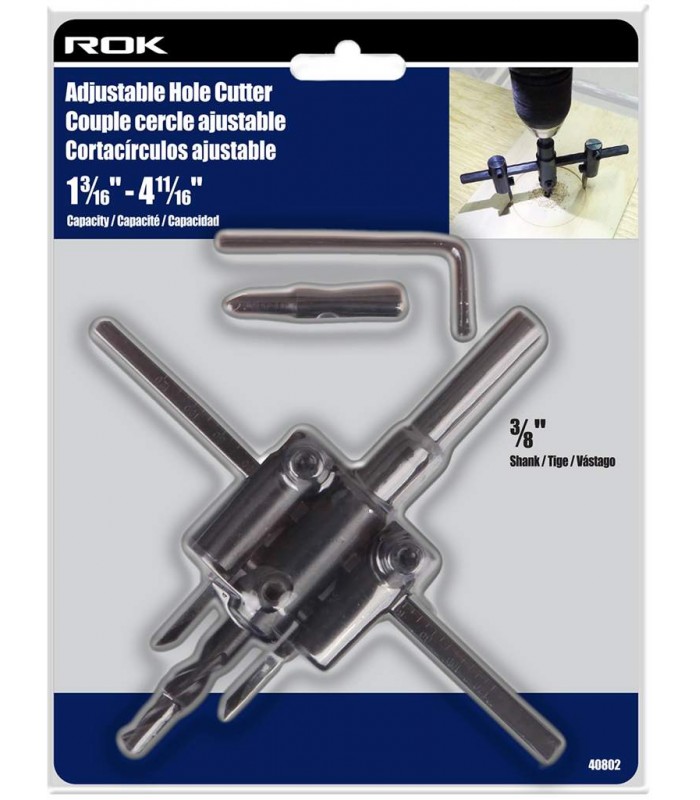 ROK Adjustable Hole Cutter 1-3/16 To 4-11/16 in