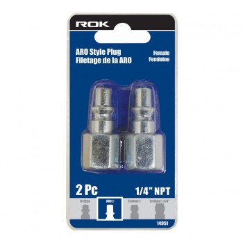 ROK Embout Style ARO 1/4 po NPT femelle - Paquet de 2