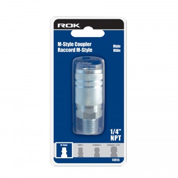 ROK Coupleur Ind. M-Style 1/4 Npt Mâle