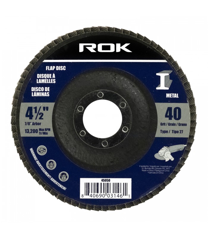 ROK Flap Disc 4-1/2 in. 40 Grit