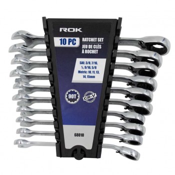 ROK Jeu de clés à cliquet - 10 pièces