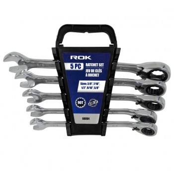 ROK Jeu de clés à cliquet SAE - 5 pcs