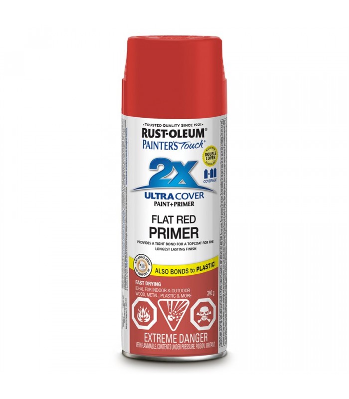 RUST-OLEUM Ultra Cover 2X Spray Paint plus primer - 340 g - Flat Red