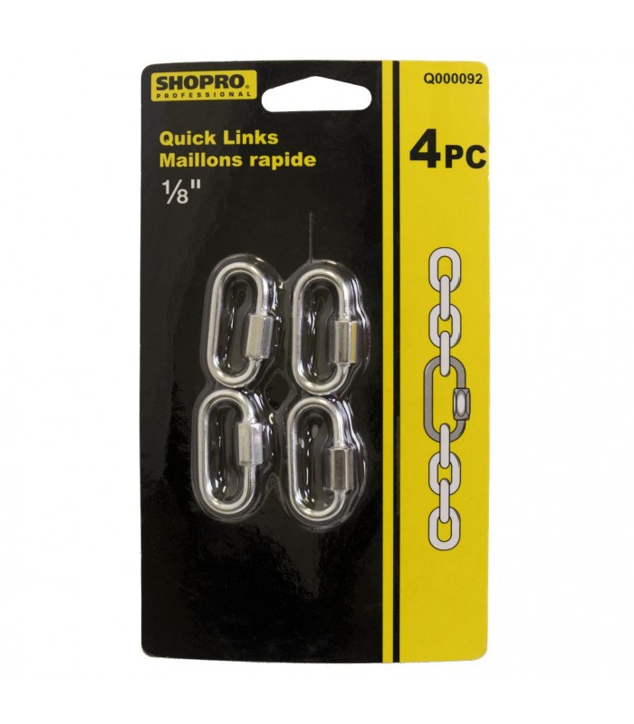 SHOPRO 1/8 in. Zinc-plated Quick Link - Pack of 4