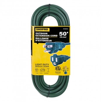 Rallonge d'extérieur SHOPRO 50 pi 16/3 - Vert