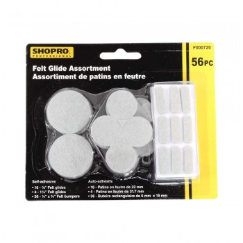 SHOPRO Felt Glides Assortment - 56 pcs