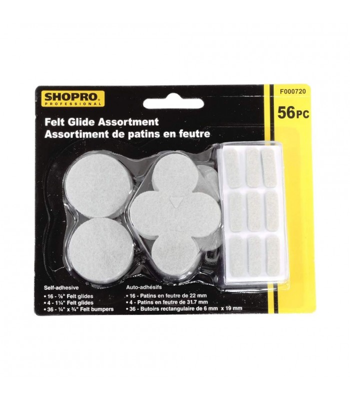 SHOPRO Felt Glides Assortment - 56 pcs