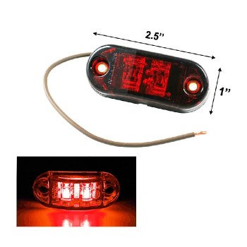 Feu de gabarit DEL submersible - Ovale - Rouge - 12 V - 2.5 po X 1 po