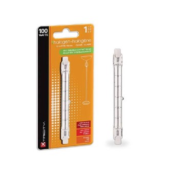  T3 118 mm J-Type Halogen Light Bulb - 130 V - 100 W - RSC Double Contact - Clear