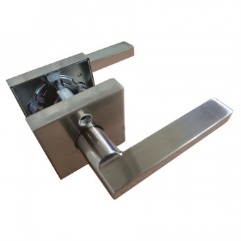 Tough Guard Door Lock Hallway Lever Square Satin Nickel