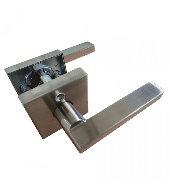 Tough Guard Door Lock Hallway Lever Square Satin Nickel