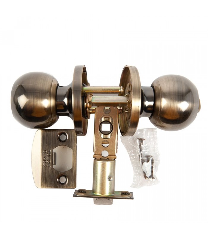 Tough Guard Door Lock Knob Privacy Antique Brass Finish