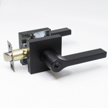 Tough Guard Door Lock Lever Entry Square Flat Black