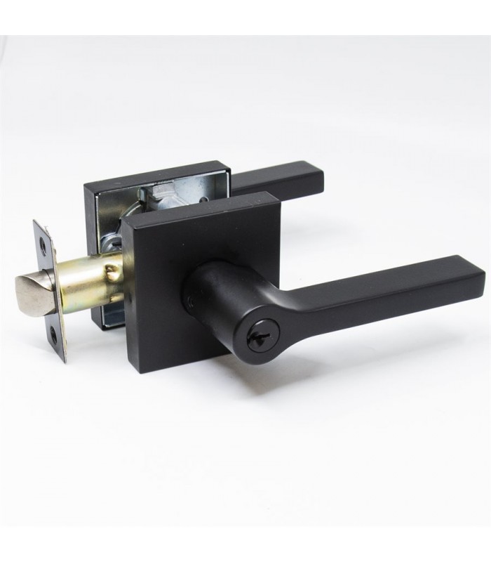 Tough Guard Door Lock Lever Entry Square Flat Black