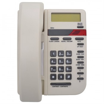 V100E Caller ID Phone White/Beige