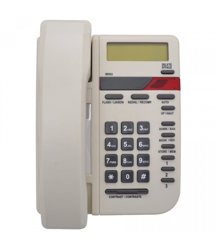 V100E Caller ID Phone White/Beige