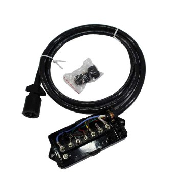 Wiring Harness with 7-Way Male Blade Plug Junction Box for Trailers