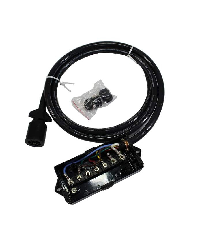 Wiring Harness with 7-Way Male Blade Plug Junction Box for Trailers