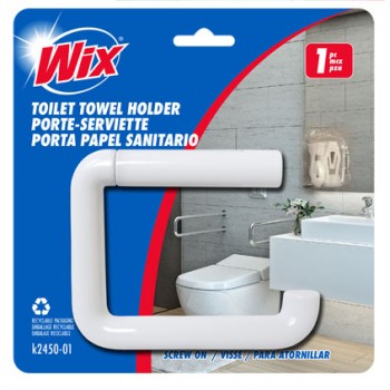 Wix Plastic Wall Mount Towel Holder White, Screw-On