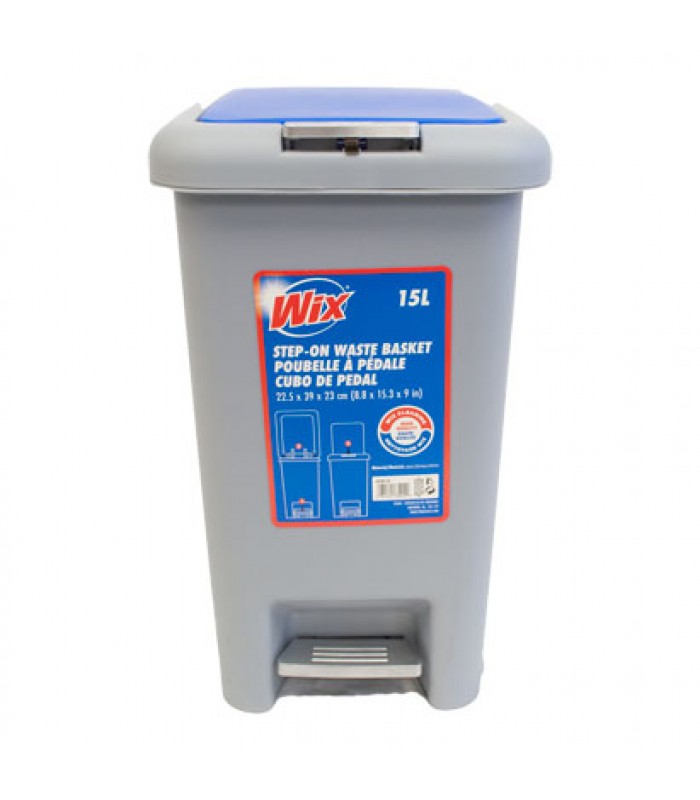 Wix Step-On Waste Basket 8.8 x 15.3 x 9 in., 15L