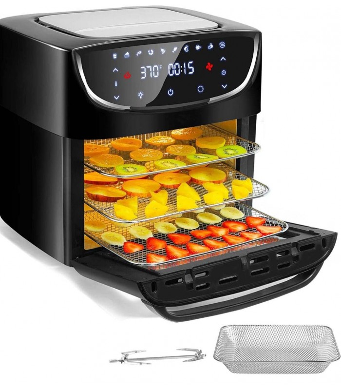 WowChef WQQ Four à friteuse à air numérique extra-large de 20 pintes, combo 10 en 1 avec grilles