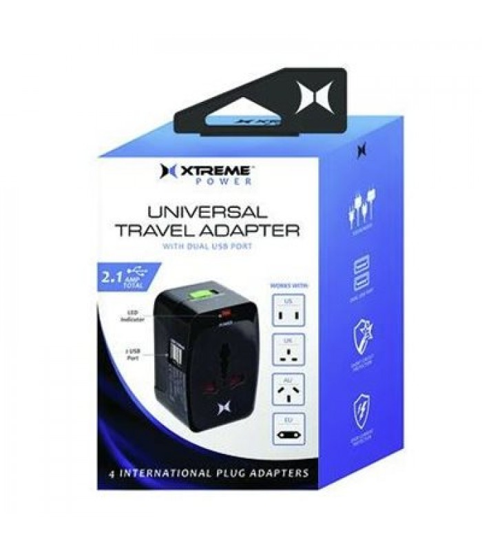 Xtreme Adaptateur de voyage enfichable à 2 ports USB