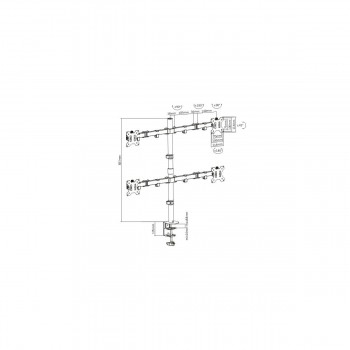 Global Tone Support quadruple de table pour moniteur 13 po - 32 po max:8kg VESA 100x100 Pince