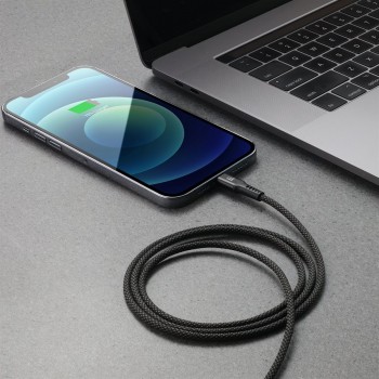 LAX Gadgets Câble Lightning vers USB pour iPhone/iPad certifié Apple MFI - Noir