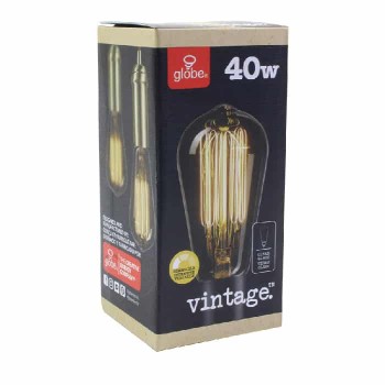 Globe Dimmable Incandescent S60 Filament Bulb - 120 V - 40 W - E26 - 2700 K