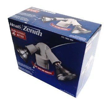 Lumière de sécurité halogène à détecteur de mouvement pour extérieur - Double tête - 300 W - Blanc