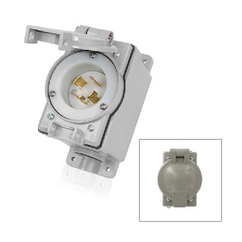 Leviton Ensemble d'entrée NEMA L14-30 avec couvercle et boîtier étanche pour générateur -125 V / 250 V - 30 A