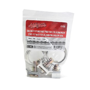 AddTools Crochet d'ancrage pour rail d'aluminium - Paquet de 4